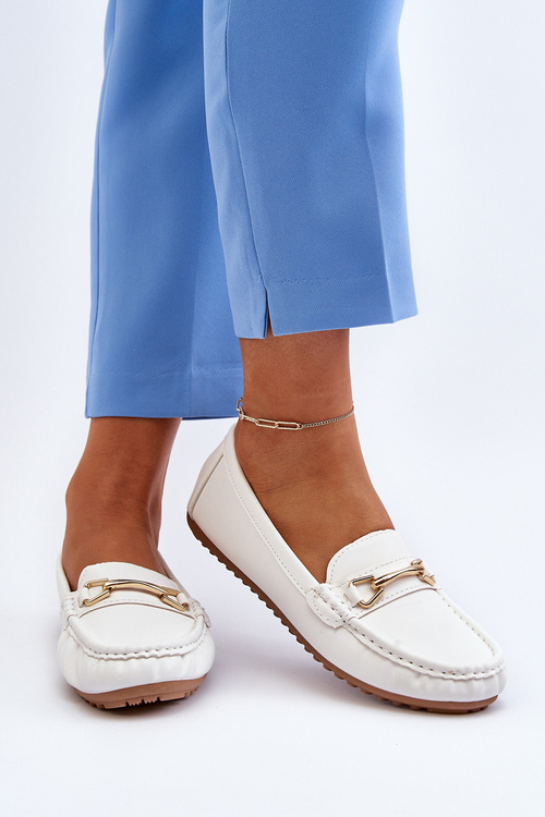 Жіночі класичні мокасини з декором Білий Ainslee