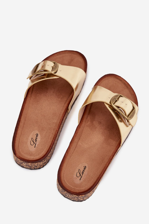 Жіночі Сандалі На Корковій Платформі З Пряжкою Золотої Vianara