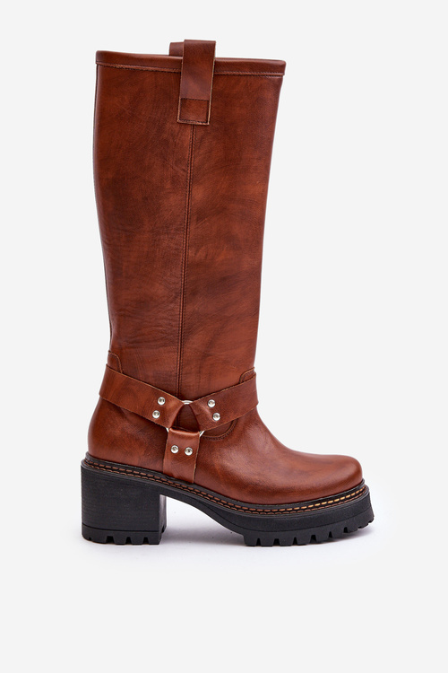 Шкіряні жіночі чоботи Lewski 3432 Camel