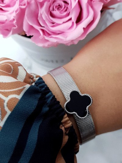 Жіночий срібний браслет конюшина Salina