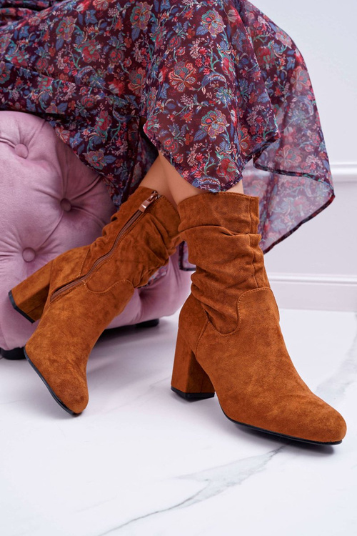 Жіночі чоботи на шпильці Camel Suede Endless