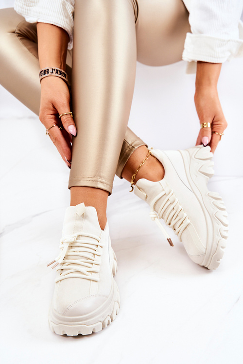 Жіноче спортивне взуття Кросівки світло-бежеві Miles