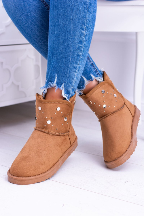 Жіночі утеплені чоботи Snow Boots Suede Camel Biggy