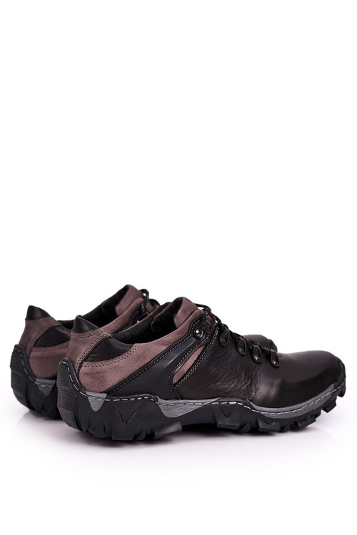 Чоловічі шкіряні трекінгові напівчеревики BEDNAREK чорні