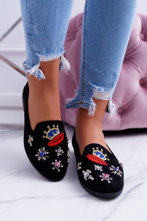 Чорні жіночі балерини Балерини з нашивками Princess