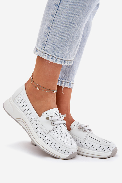 Шкіряні Черевики З Природної Шкіри На Платформі Artiker 56C2101 Білі