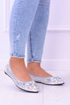 Lu Boo Silver Eraser Ballerinas Stones Even