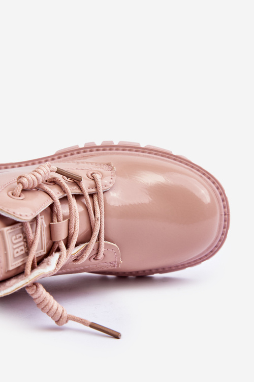 Лаковані утеплені ботильйони Big Star Kids MM374144 Рожеві