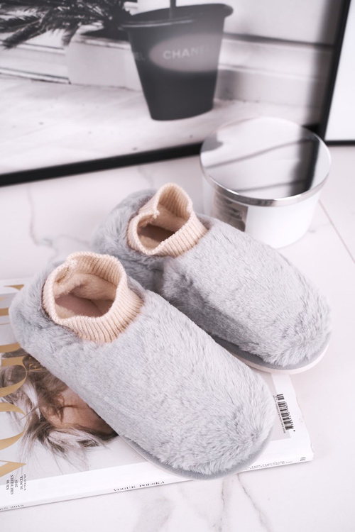 Жіночі тапочки з хутром і носком Grey Yeti