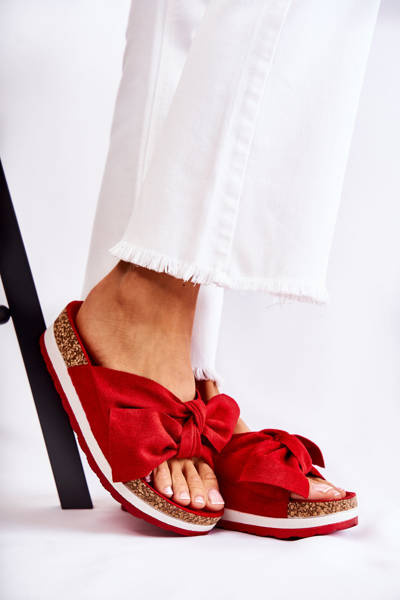 Тапочки на платформі, червоні, такі зручні