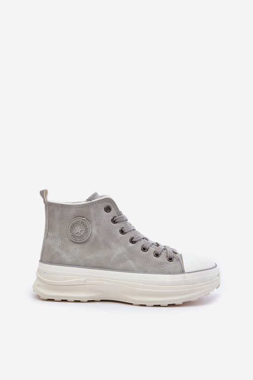 Теплі жіночі кросівки на платформі Big Star OO274073 сірі