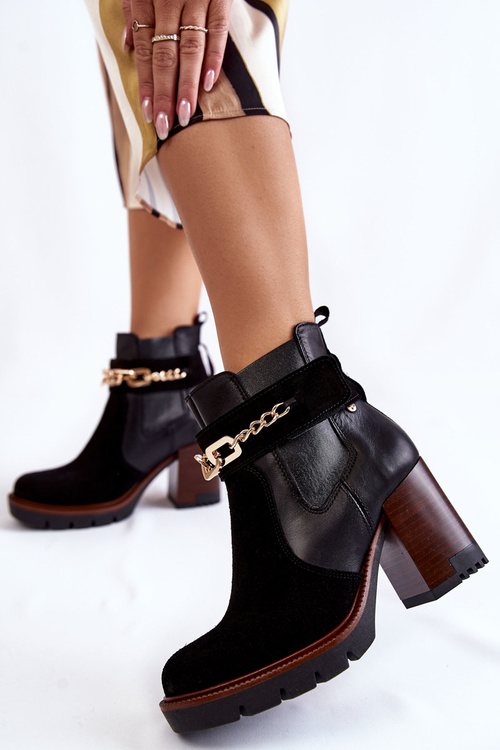 Жіночі шкіряні черевики Maciejka 05781-01 Чорні