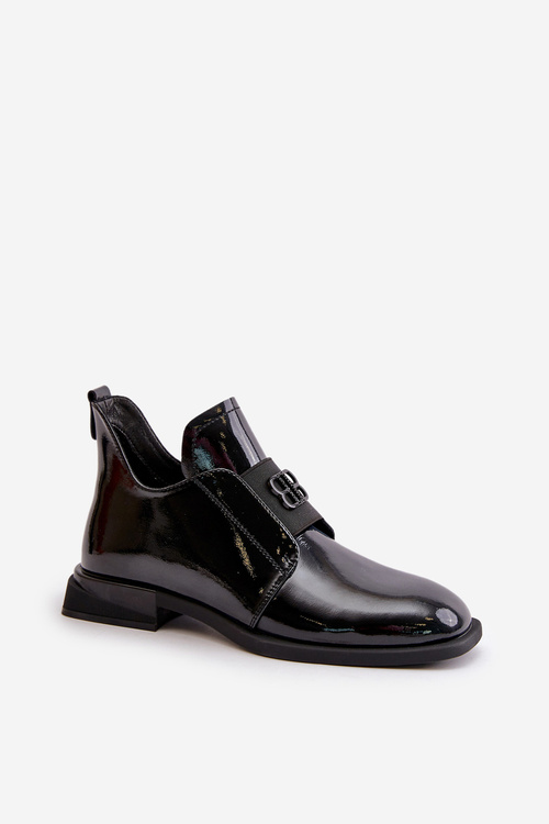 Лаковані жіночі шкіряні туфлі чорні Vinceza 91120