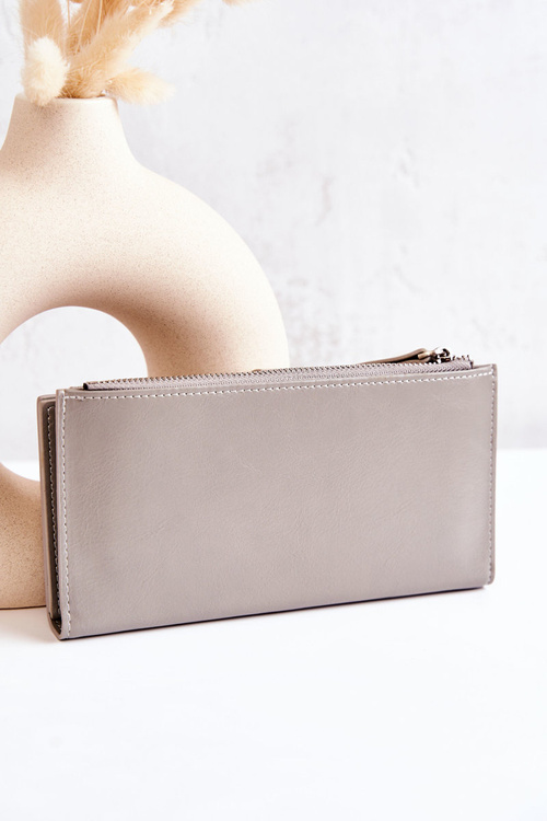 Великий шкіряний гаманець з магнітом Grey Nereva