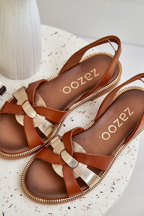 Zazoo 40382 Жіночі шкіряні сандалі коричневі