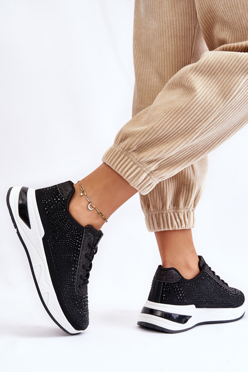 Жіночі кросівки з цирконами Чорний Raiden