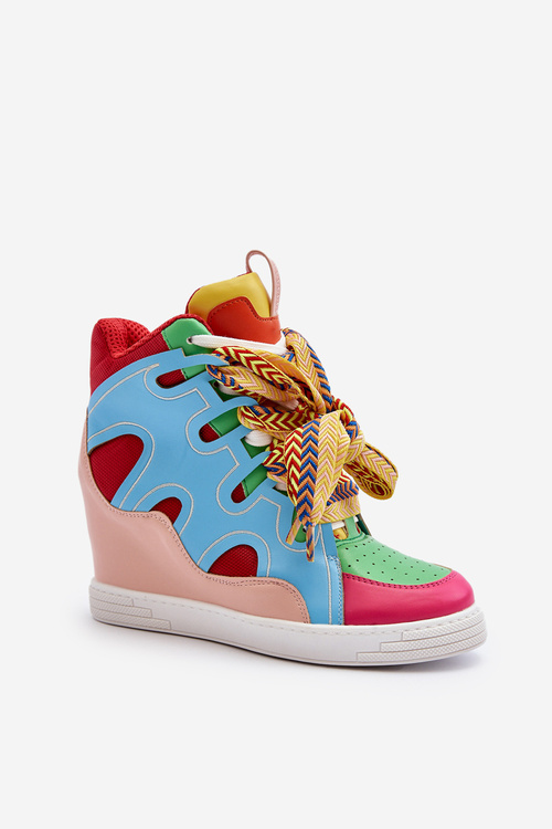 Жіночі кросівки на платформі різнокольорові леопардові