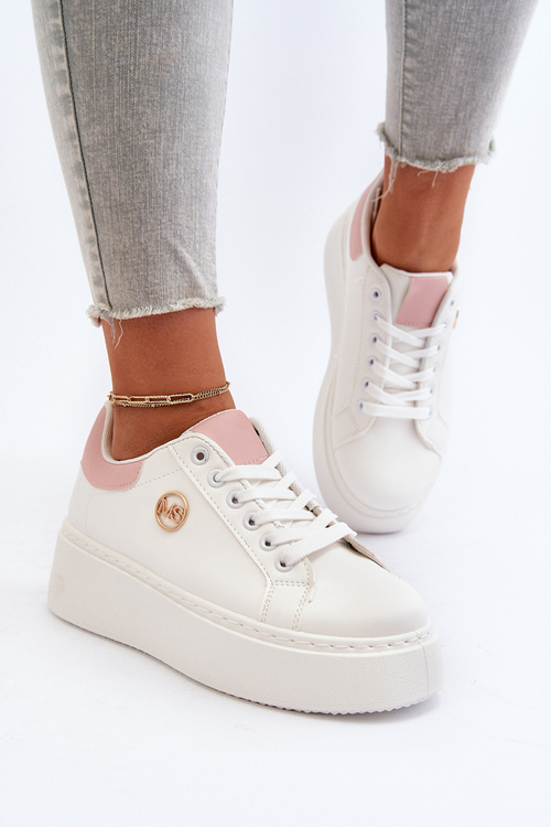 Жіночі кросівки на платформі білі Eshen