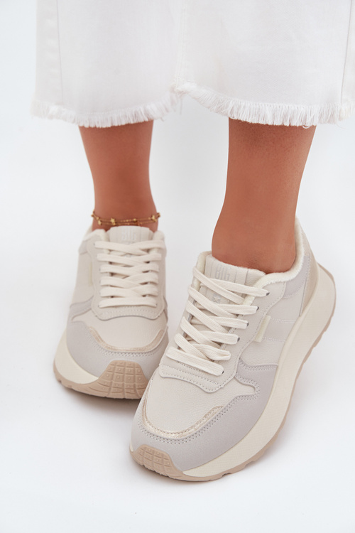 Утеплені жіночі кросівки на платформі Big Star SS274008 HI-POLY SYSTEM світло-бежеві