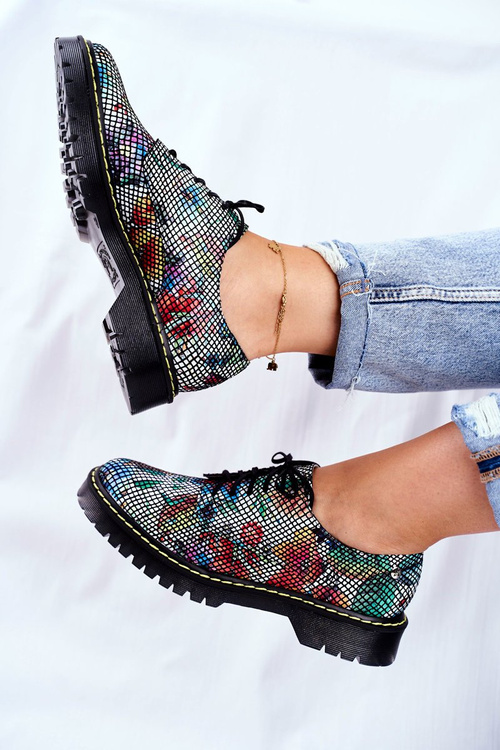 Жіночі броги Оксфорди Flowers Leather Maciejka 04087-43