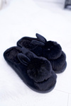 Жіночі класичні тапочки з кроликом Black Howi