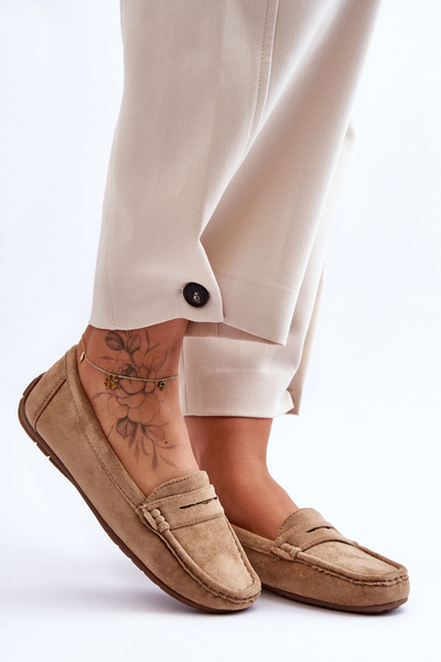 Жіночі замшеві мокасини коричневого кольору Lenvie