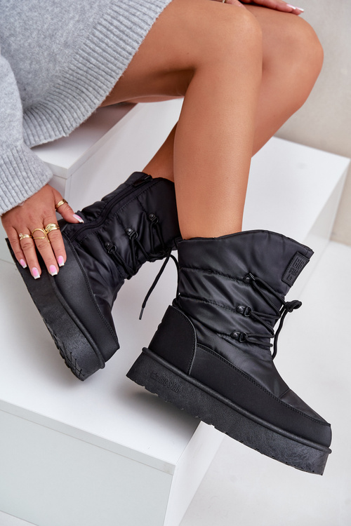 Снігові черевики на платформі на блискавці Big Star OO274884 Black