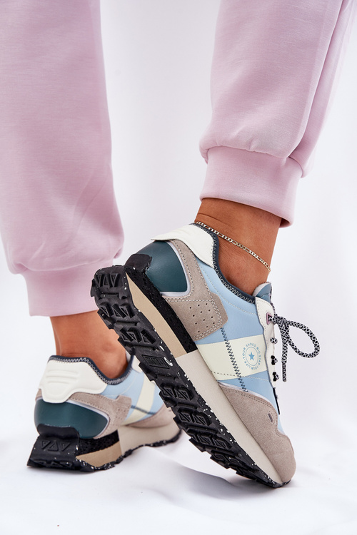 Жіночі Замшеві Кросівки Big Star RR274245 HI-POLY SYSTEM Сірі-Сині