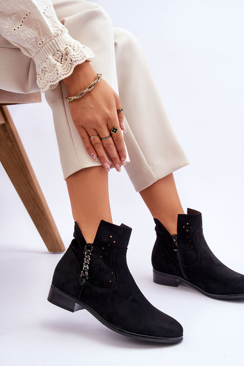 Жіночі замшеві чоботи на блискавці Black Belliano