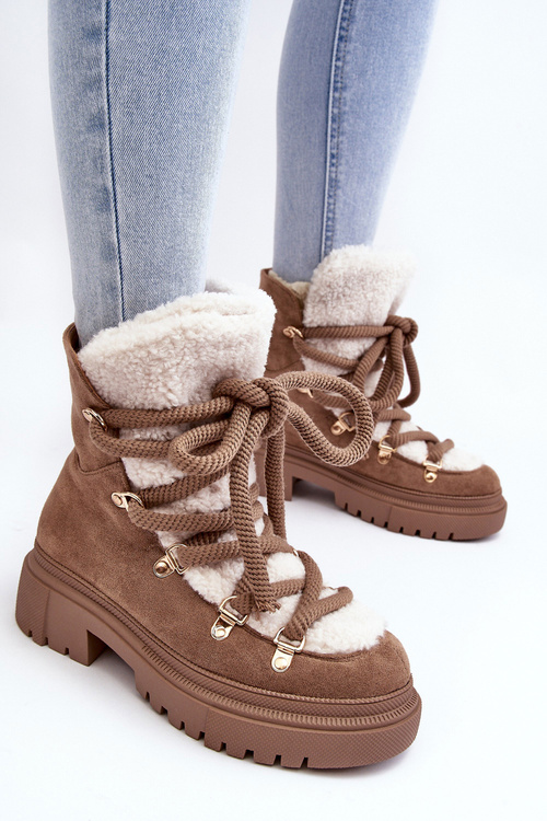 Жіночі снігові черевики Trappers із бежевою шнурівкою Shala