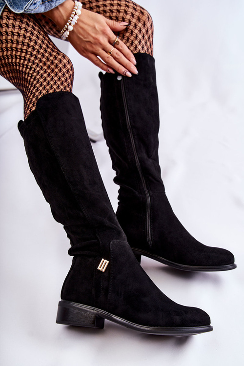 Чорні замшеві чоботи Giulia