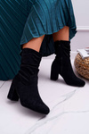 Жіночі чоботи на шпильці замшеві чорні Endless