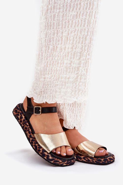 Шкіряні Елегантні Жіночі Сандалі S.Barski GR51-603 Золоті