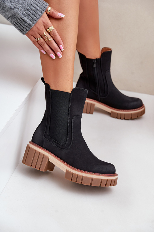 Ботильйони з утепленими блискавками чорного кольору Linneviae