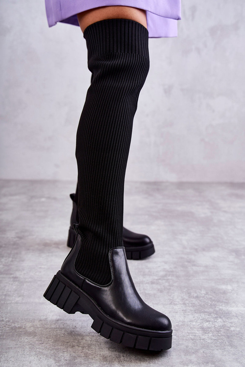 Жіночі високі чоботи Workers Black Austin