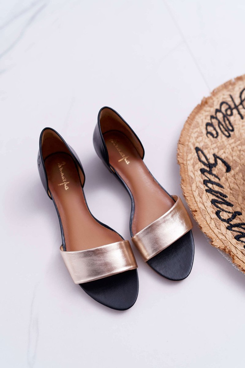 Шкіряні сандалі Maciejka 1971-46 чорно-золоті