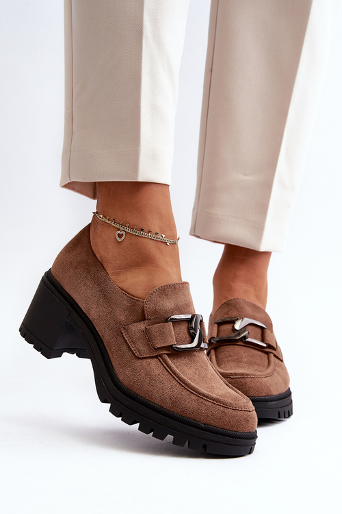 Замшеві туфлі на високих підборах коричневого кольору Finley