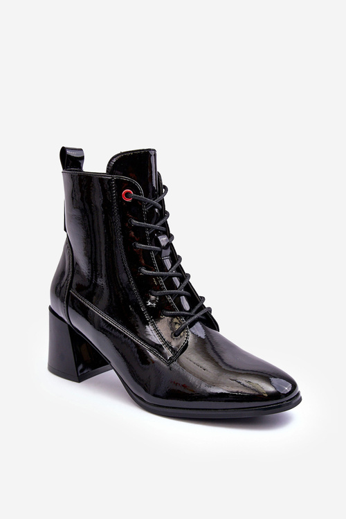 Чоботи на підборах з лаком Black Basciano 