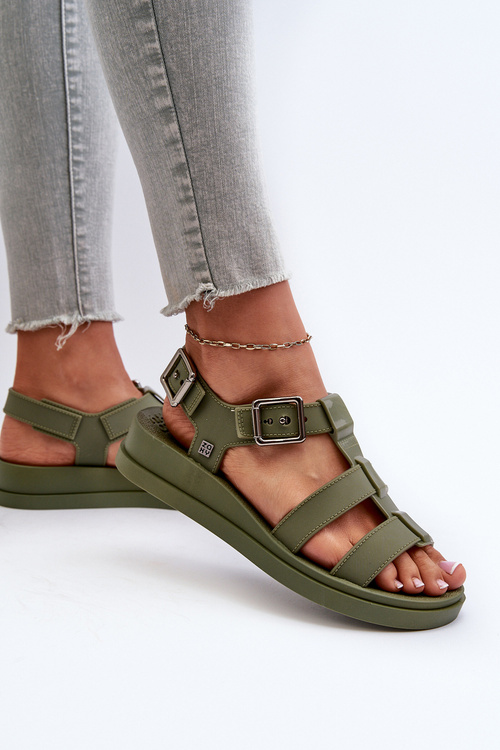 Жіночі босоніжки із запахом ZAXY NN285005 Зелені