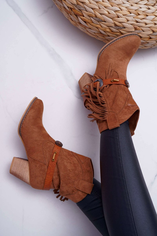 Жіночі ковбойські чоботи з пряжкою коричневого кольору Marciapo