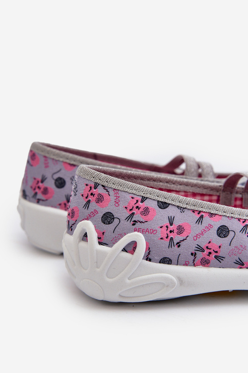 В'єтнамки Ballerinas Befado Cats 116X315 Сіро-Рожевий