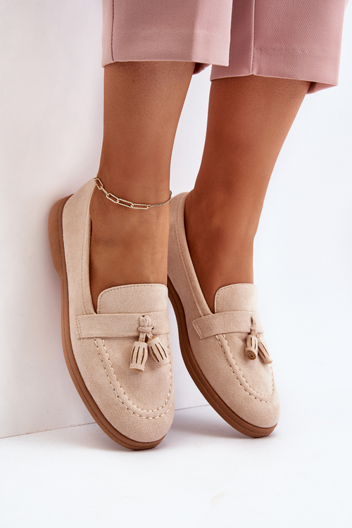 Жіночі замшеві мокасини бежеві Dansitu