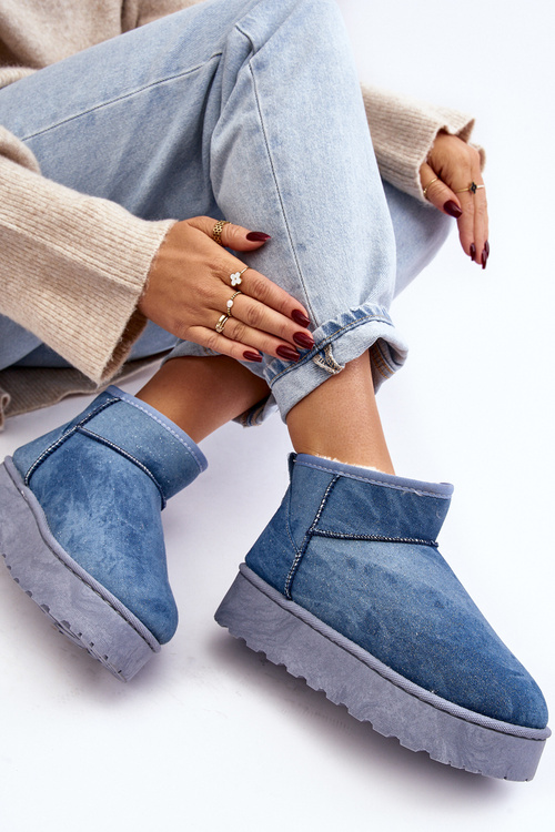 Жіночі зимові черевики з блискітками на платформі Blue Margella