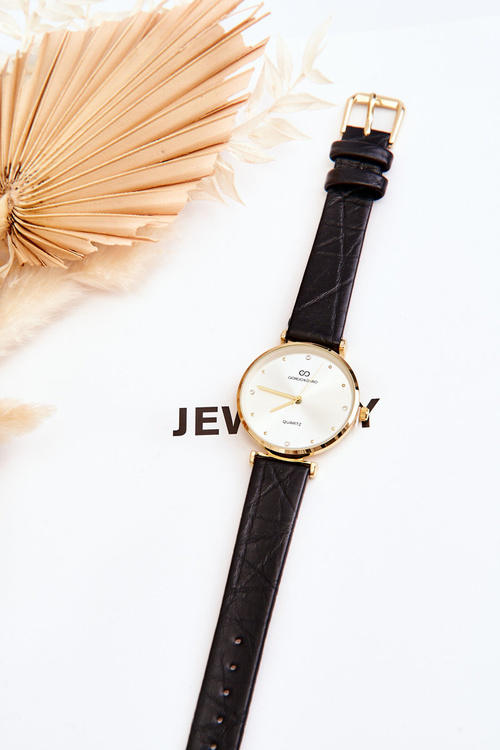 Жіночий шкіряний годинник Giorgio&Dario Black