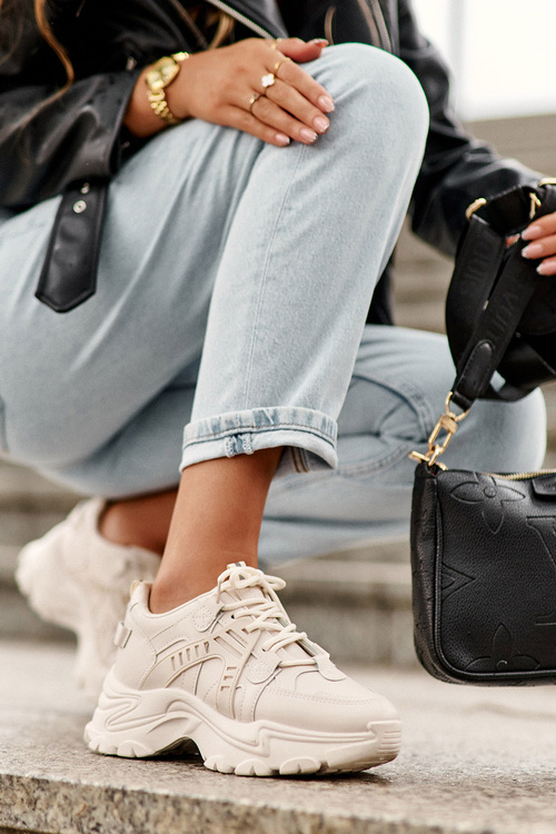 Жіночі масивні спортивні кросівки бежеві Toderus