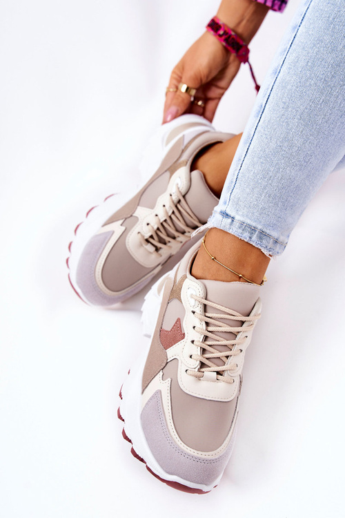 Спортивне взуття на платформі Бежево-рожева Berenice