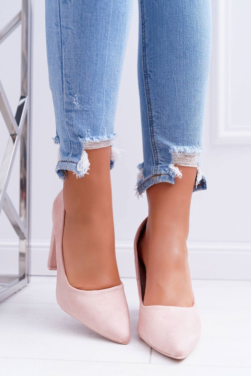 Жіночі туфлі на шпильці Suede Pink Strawberry