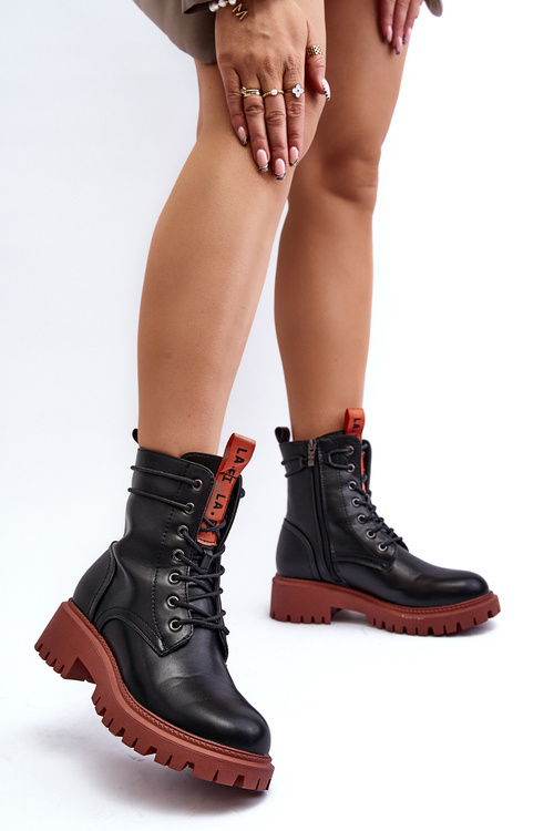 Жіночі ботильйони на шнурівці La.Fi 250045OR-LA Чорні