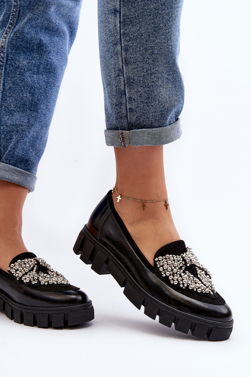 Поліровані жіночі мокасини Laura Messi 2785 Чорні