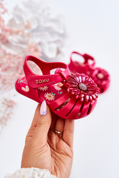 Дитячі босоніжки на липучці Аромат ZAXY JJ385030 Темно-рожевий